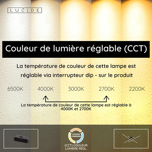 Lucide NOVAK - Plafonnier - LED Dim. - CCT - 1x42W 2700K/4000K - Noir - USP